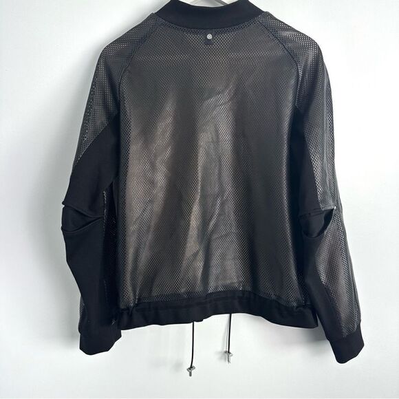 Sosken Cara Perforated Faux Leather Bomber Jacket Sz 2 - Picture 12 of 16